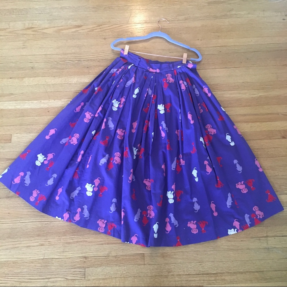 1950s vintage rare novelty print dog puppy skirt